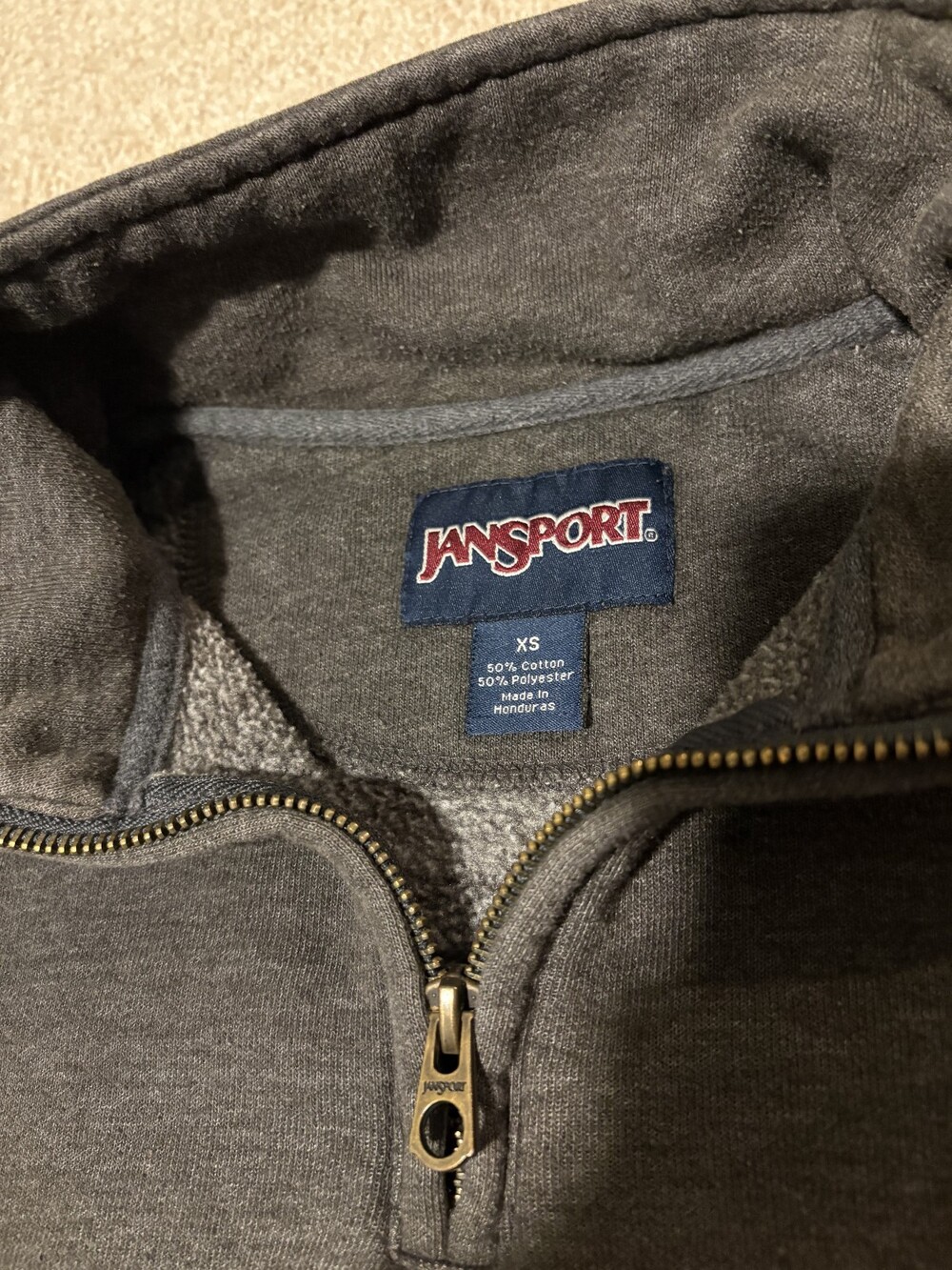 Northeastern University Huskies Mens 1/4 Zip Sweatshirt Embroidered Gray, Sz XS - Picture 4 of 8